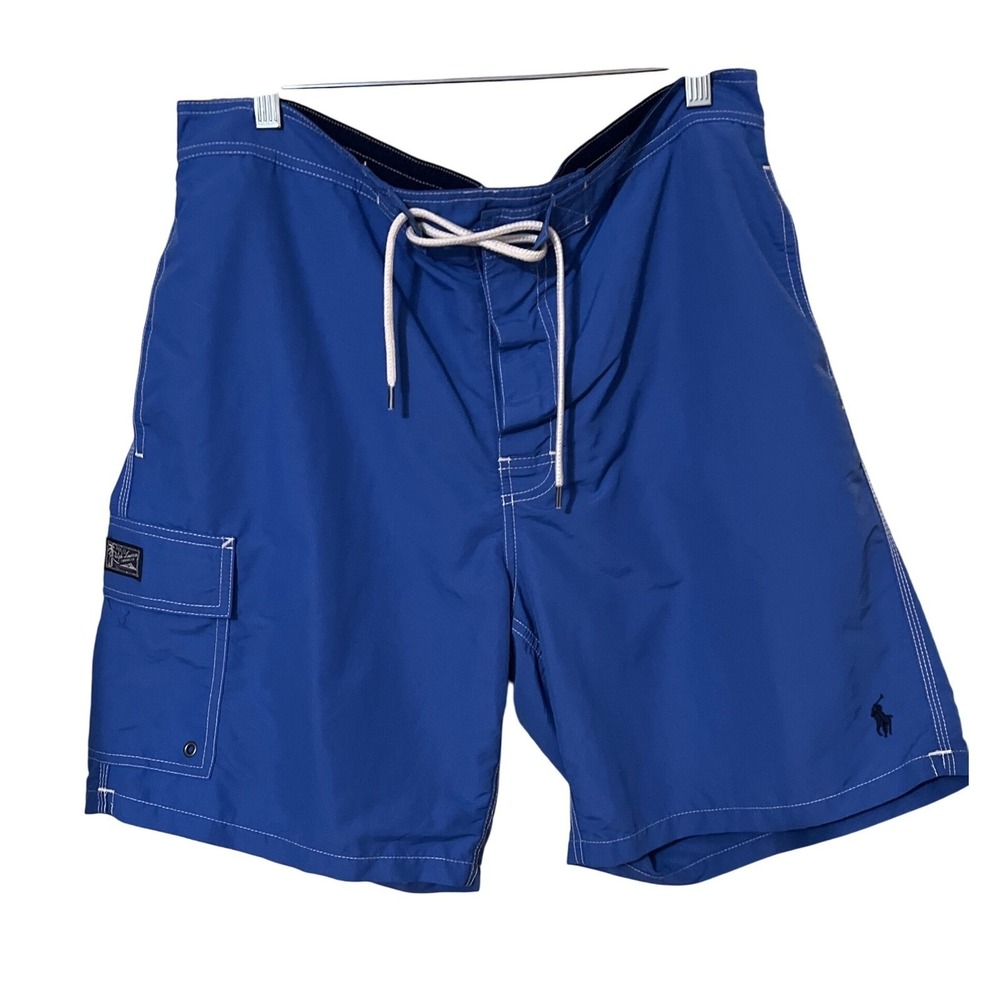 Polo Ralph Lauren Men's Royal Blue Cargo Swim‎ Trunks  XL Beach Resort Vacation